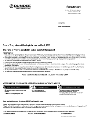 Form of Proxy - Annual Meeting