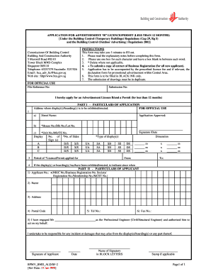 Singapore Advertisement B Licence Application