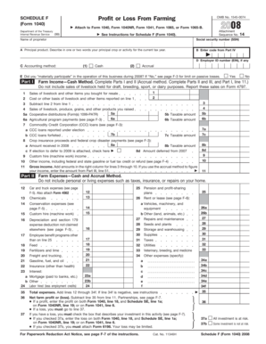 Schedule F Profit or Loss From Farming