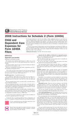2008 Instructions for Schedule 2 (Form 1040A)