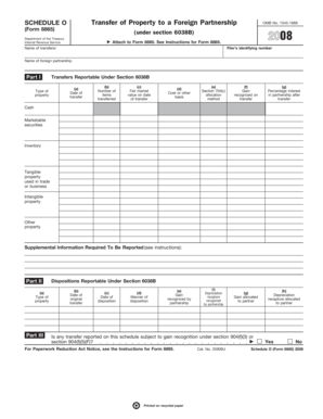IRS Form 8865 Schedule O