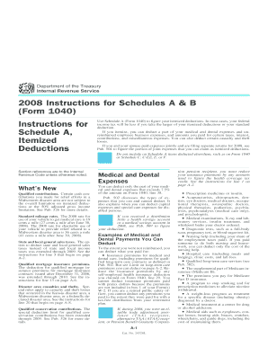 2008 Instructions for Schedules A & B (Form 1040)