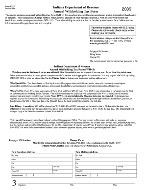 Indiana Annual Withholding Tax Form WH-3