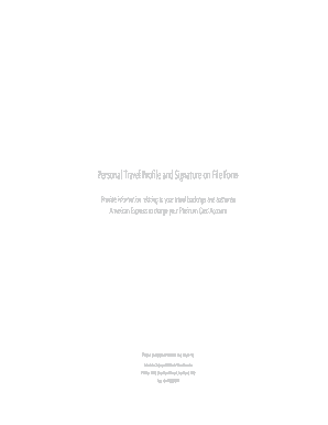 American Express Platinum Travel Profile Form
