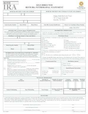 Roth IRA Withdrawal Statement