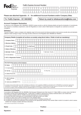 FedEx Express Account Consignor Declaration