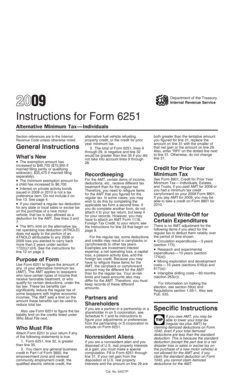 Instructions for Form 6251 (2009)