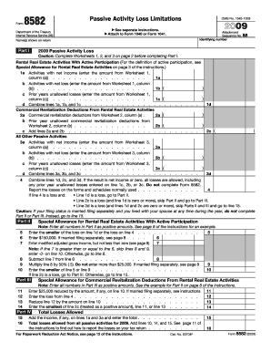 IRS Form 8582 Passive Activity Loss