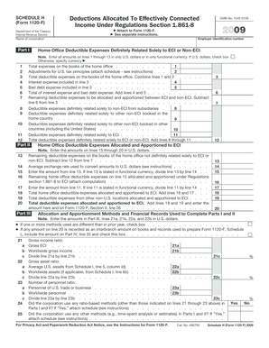 Schedule H Form 1120-F