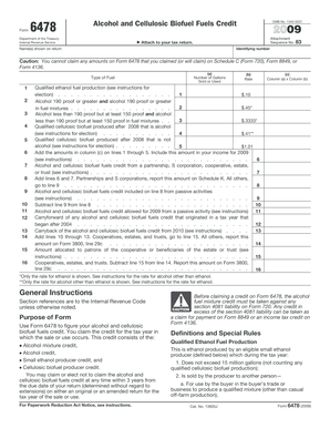 IRS Form 6478 2009