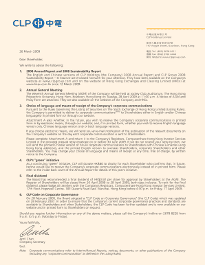 CLP Holdings Shareholder Communication Notice