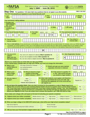 FAFSA Application Form
