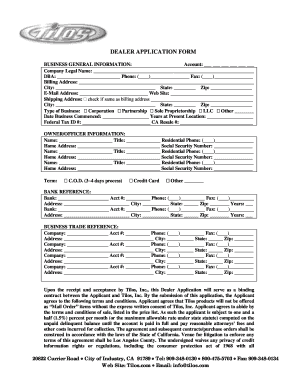 Dealer Application Form