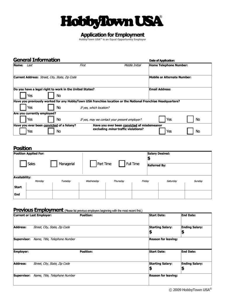 hobbytown job application Preview on Page 1