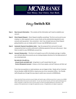 MCNB Banks Easy Switch Kit