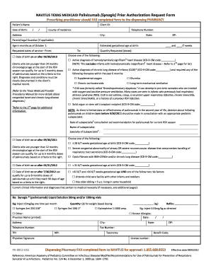 Texas Medicaid Palivizumab Prior Authorization Request Form