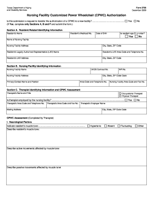 Texas Nursing Facility CPWC Authorization Form
