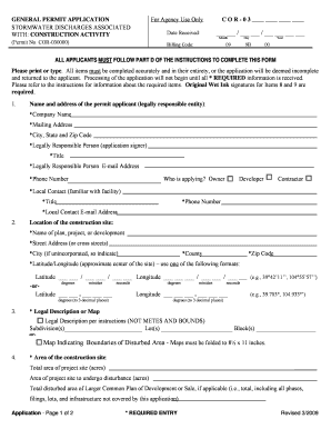 Colorado Stormwater Construction Permit Application