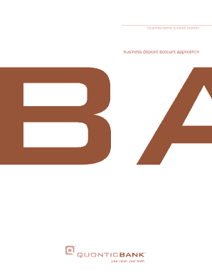 Business Deposit Account Application