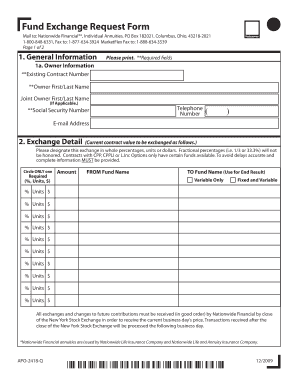 Fund Exchange Request Form
