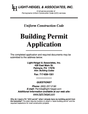 Pennsylvania UCC Building Permit Application