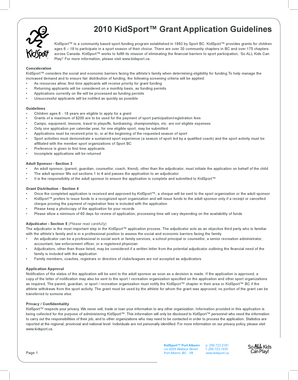 KidSport Grant Application