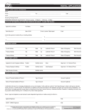 Rental Application Form