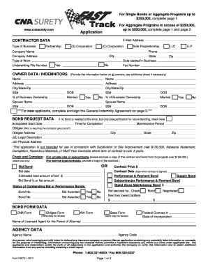 CNA Surety Bond Application