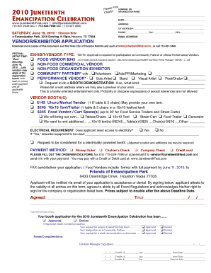 Fillable Online EMANCIPATION CELEBRATION Fax Email Print - pdfFiller