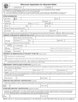 Wisconsin Absentee Ballot Application