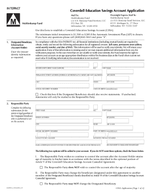 Coverdell Education Savings Account Application