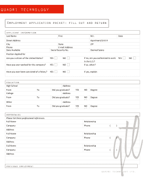 Employment Application Form