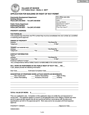 Skokie Building Permit Application