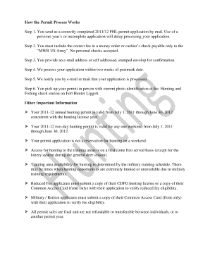 2011/12 FHL Hunting Permit Application