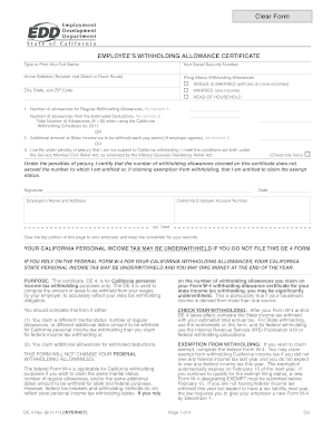 Ca state tax calculator - total number of allowances form