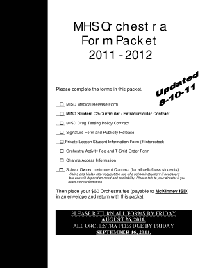 MHS Orchestra Form Packet