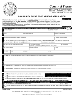 Community Event Food Vendor Application