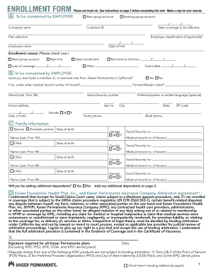 Kaiser Permanente Enrollment Form