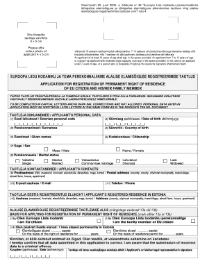 EU Permanent Residence Registration Application