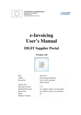 E-Invoicing User's Manual - European Commission - Europa - ec europa