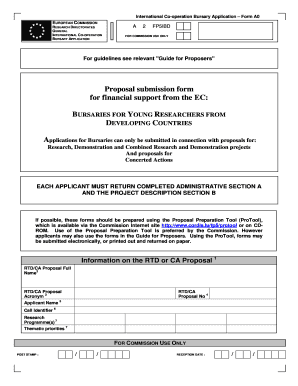 EU International Co-operation Bursary Application