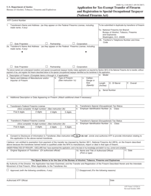 US Federal Firearm Transfer Application