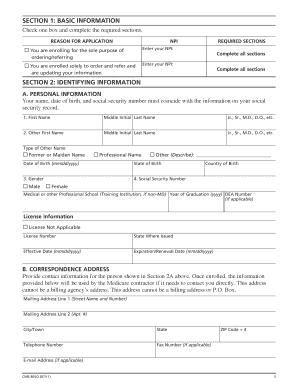 CMS-855O Medicare Enrollment Application
