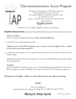 Arkansas Telecommunications Access Program Application