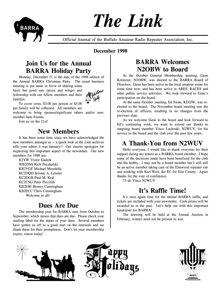 December 1998 - barra Preview on Page 1