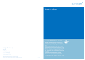 Nottingham Trent University Application Form