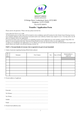 Housing Application Form
