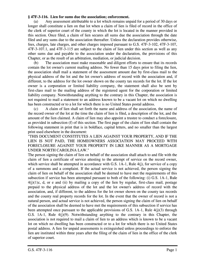 Lien for sums due the association; enforcement Preview on Page 1