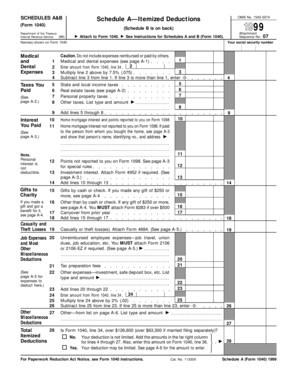 IRS Schedule A&B (Form 1040) 1999