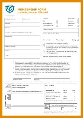 TUO Membership Form